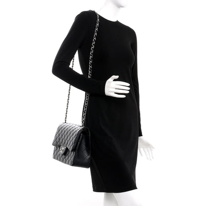 Chanel Lambskin Quilted Jumbo Double Flap Black 2 of 19