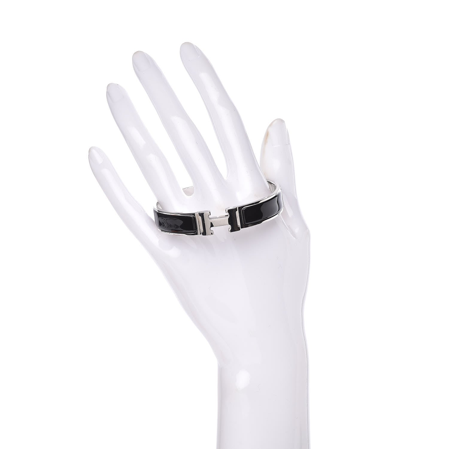 Hermes Enamel Narrow Clic Clac H Bracelet GM Black 2 of 6