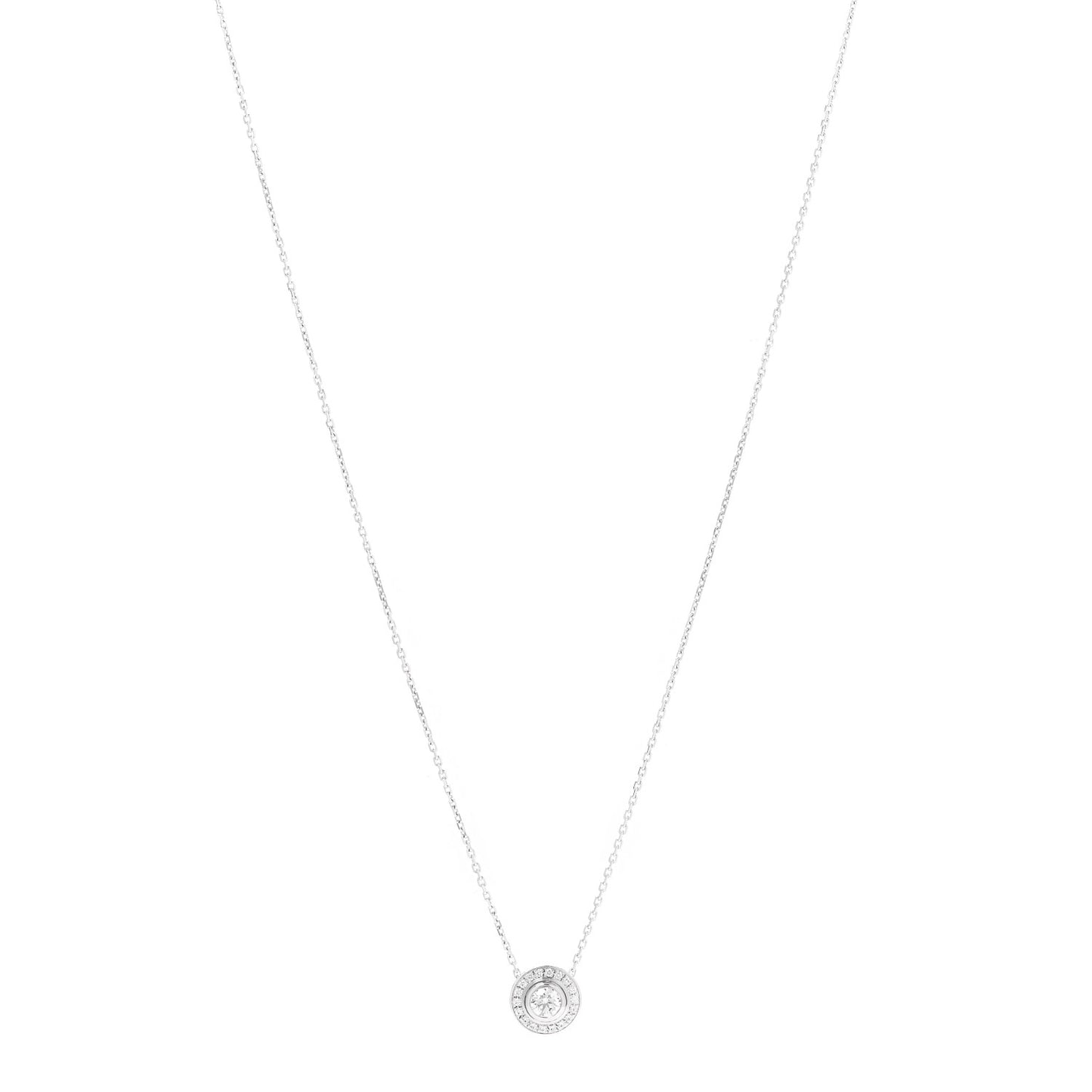 18K White Gold Diamond .25ct D'Amour Pave Necklace