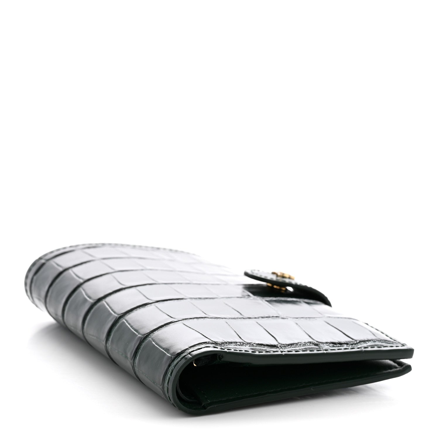 Chanel Calfskin Crocodile Embossed Crococo Passport Holder Emerald 4 of 8