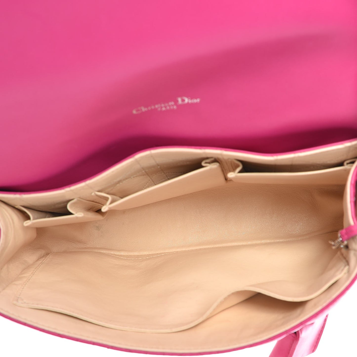 Lambskin Cannage Medium Miss Dior Flap Fuchsia