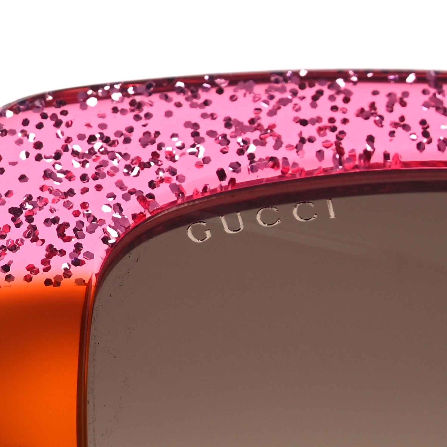 Gucci Square Frame GG0083S Sunglasses Glitter Pink Multi 4 of 5