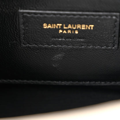 Saint Laurent Grain De Poudre Textured Mixed Matelasse Triquilt Small Monogram Satchel Crema Soft 11 of 12