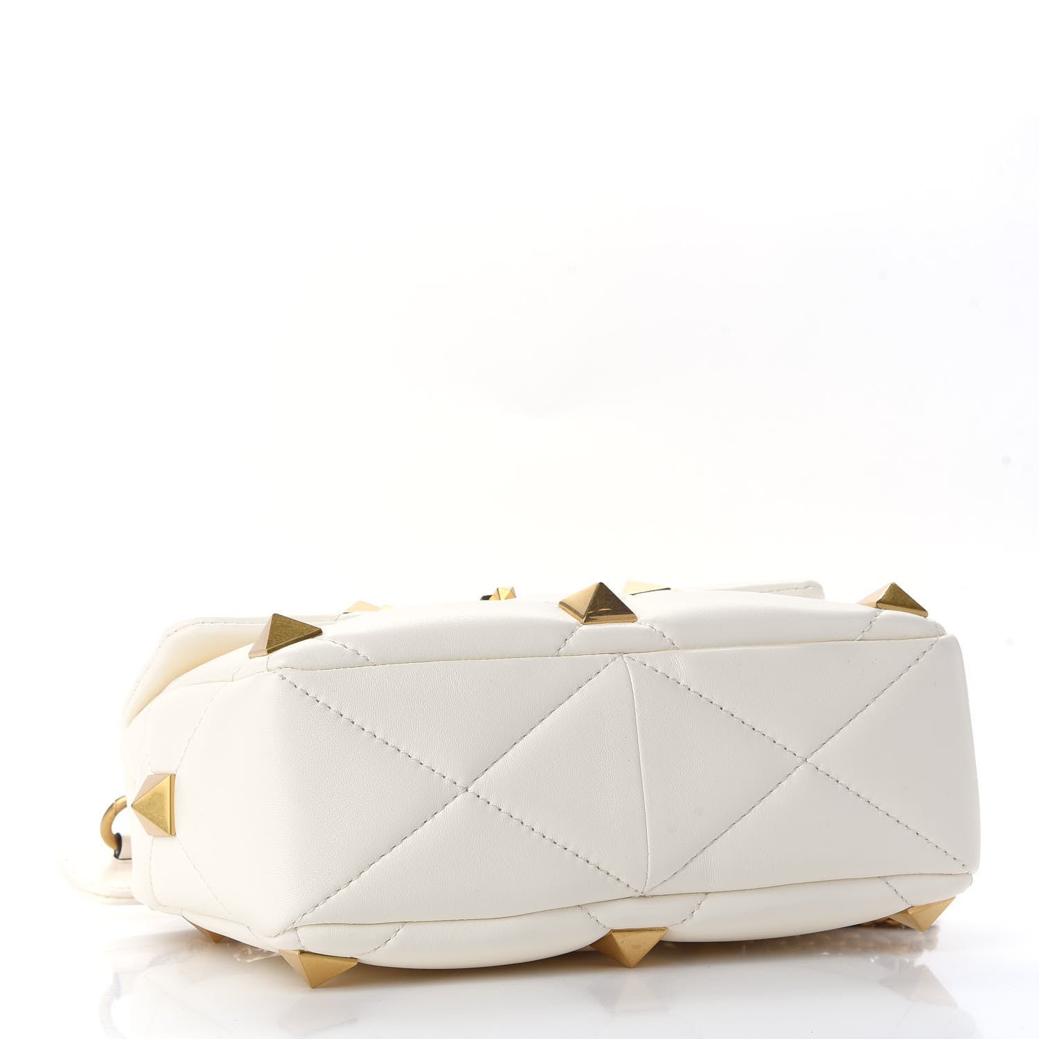 Valentino Garavani Nappa Large Roman Stud Shoulder Bag Ivory 4 of 8