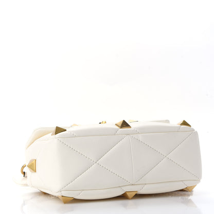 Valentino Garavani Nappa Large Roman Stud Shoulder Bag Ivory 4 of 8