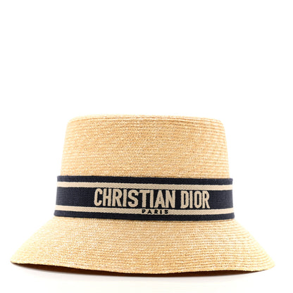 Christian Dior Straw Bucket Hat 57 Natural 3 of 11