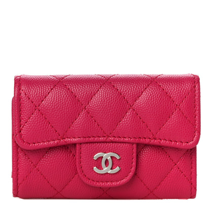 Chanel Caviar Quilted Classic 4 Key Holder Wallet Dark Pink 1 of 11