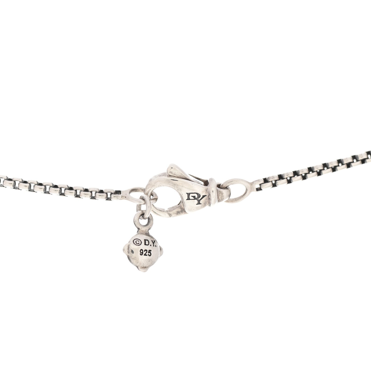 David Yurman Sterling Silver White Topaz Diamond 12mm Noblesse Pendant Necklace 5 of 6