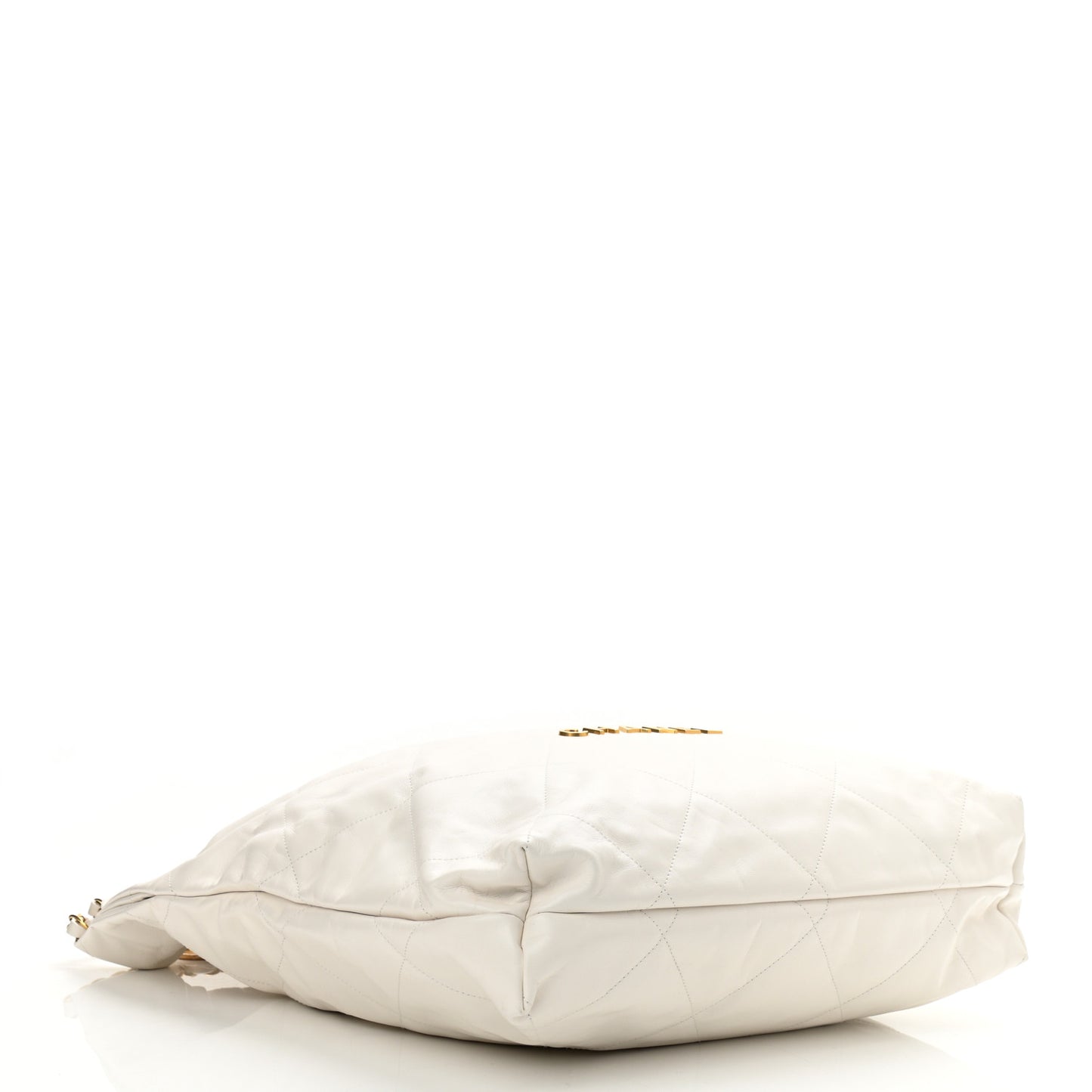 Shiny Calfskin Quilted Large Chanel 22 White