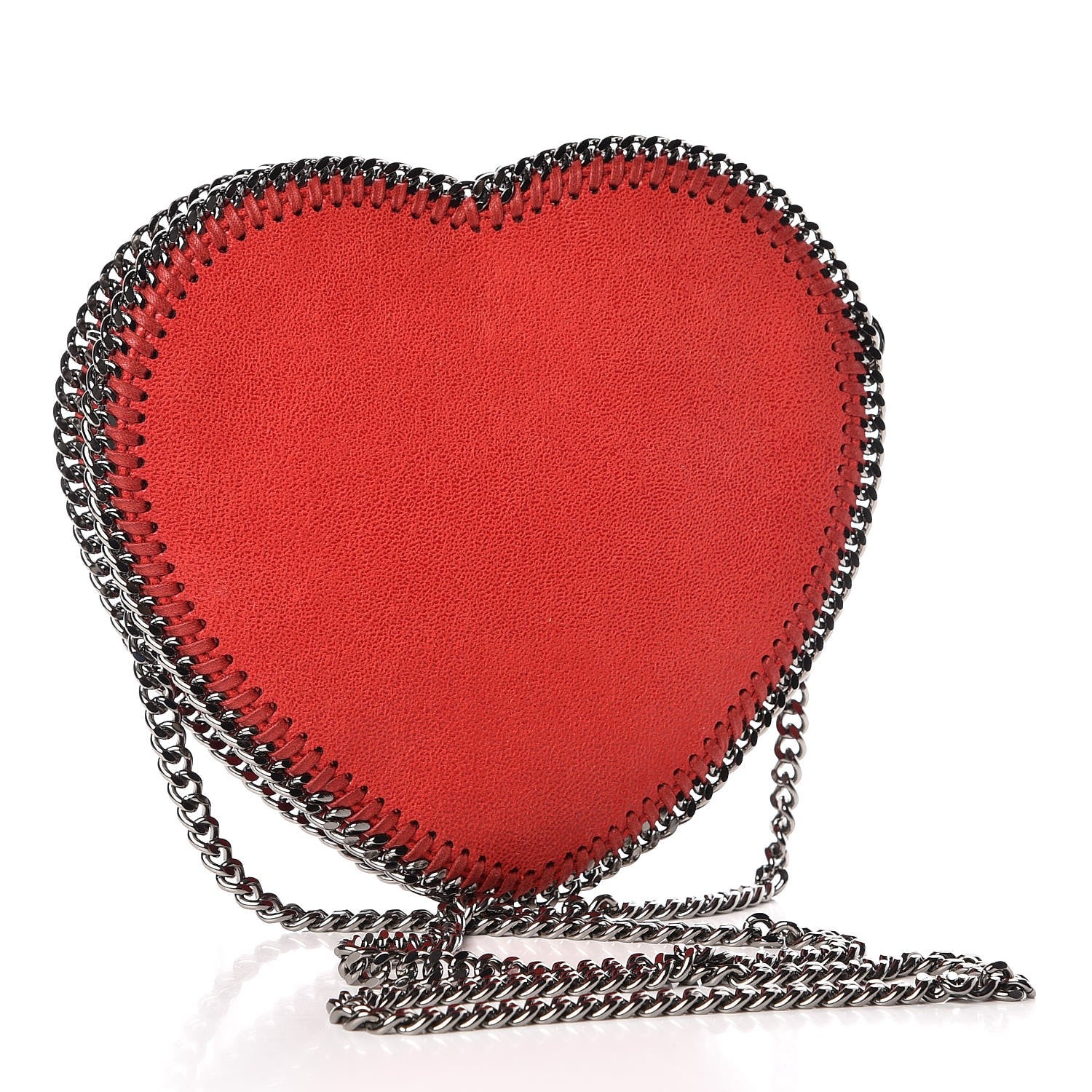 Stella McCartney Shaggy Deer Falabella Heart Crossbody Bag Red 2 of 10