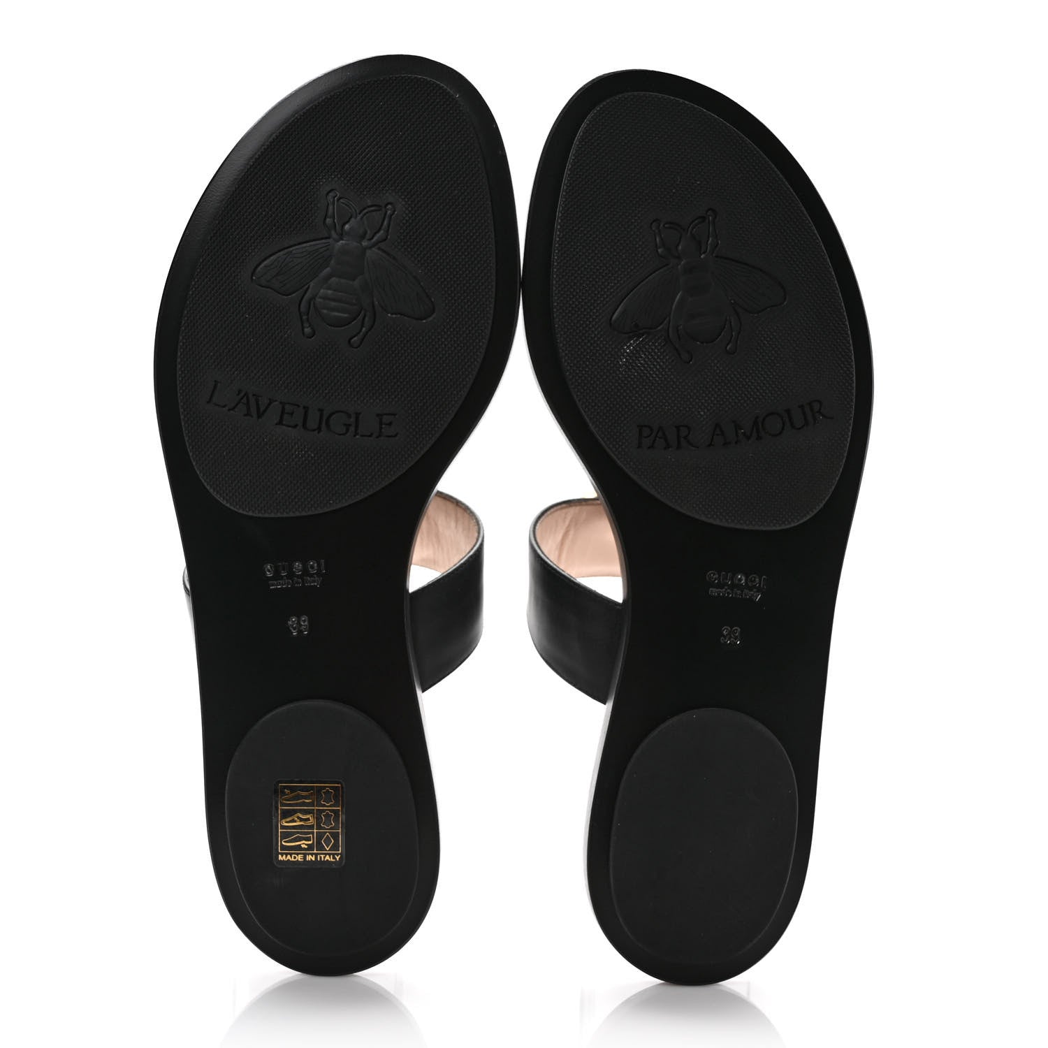 Gucci Calfskin GG Marmont Thong Sandals 39 Black 5 of 8