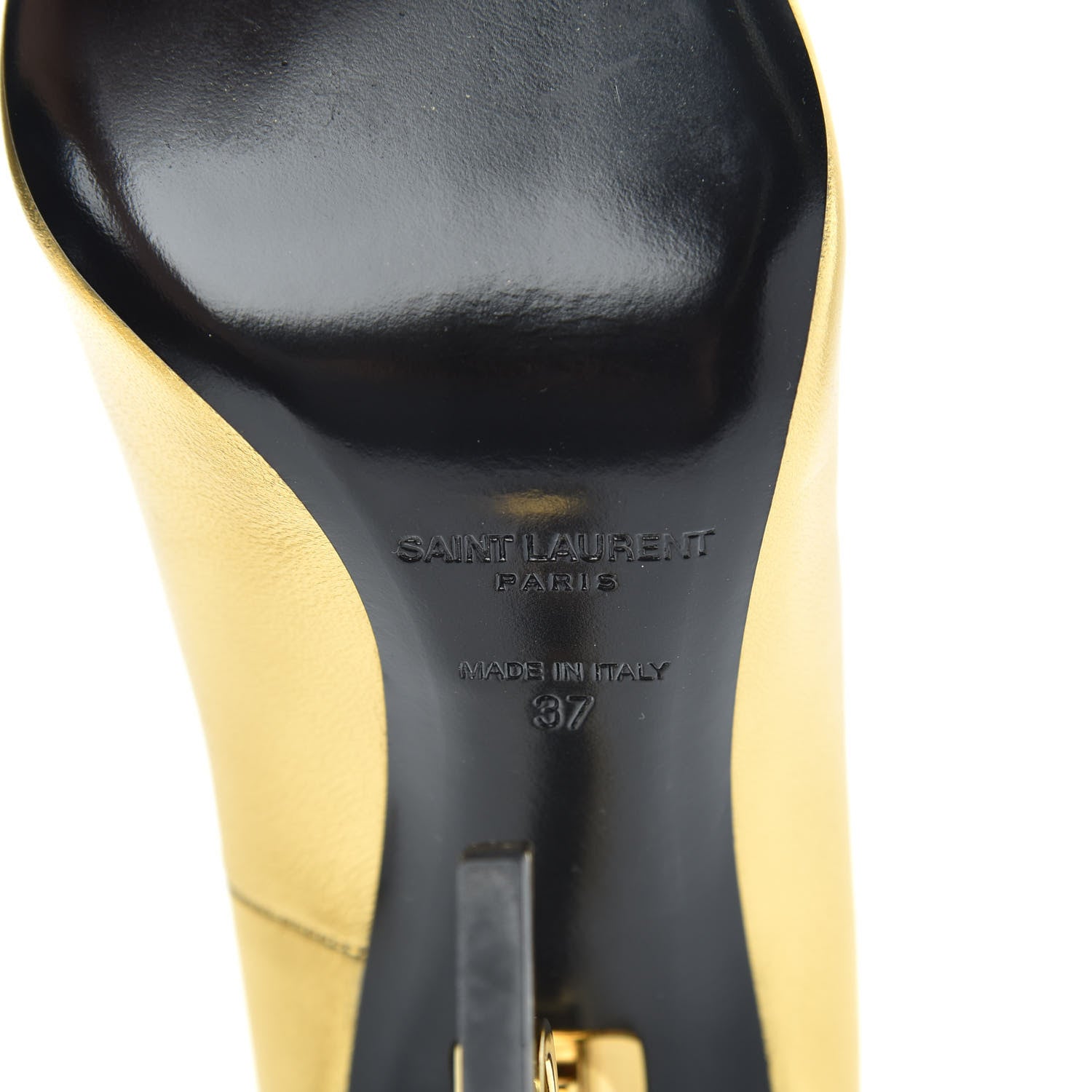 Saint Laurent Metallic Calfskin Opyum 110 Pumps 37 Oro 7 of 8
