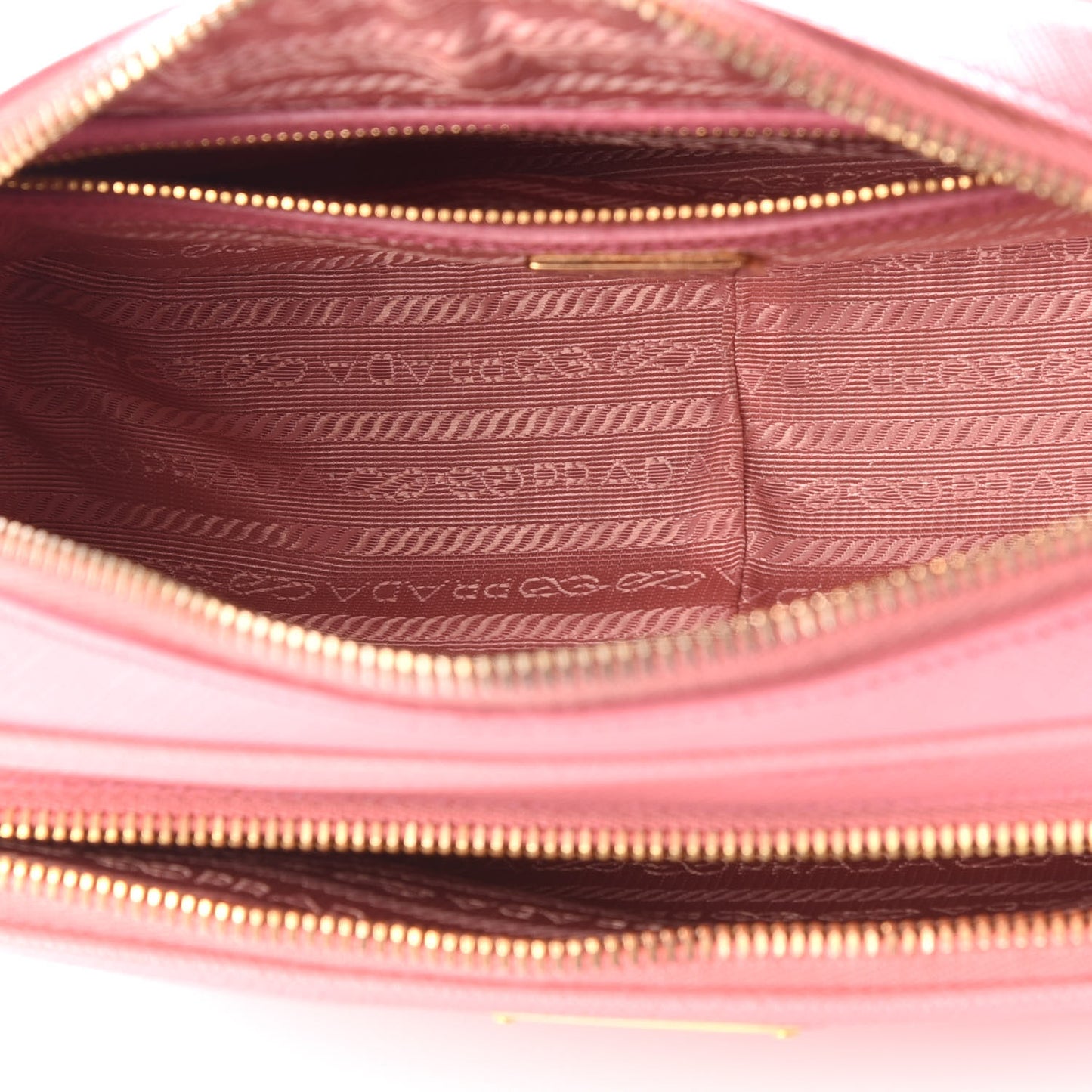 Saffiano Lux Double Zip Crossbody Bag Petalo