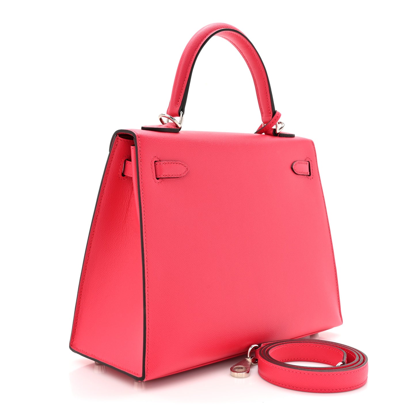 Madame Calfskin Kelly Sellier 25 Rose Extreme Rouge Piment