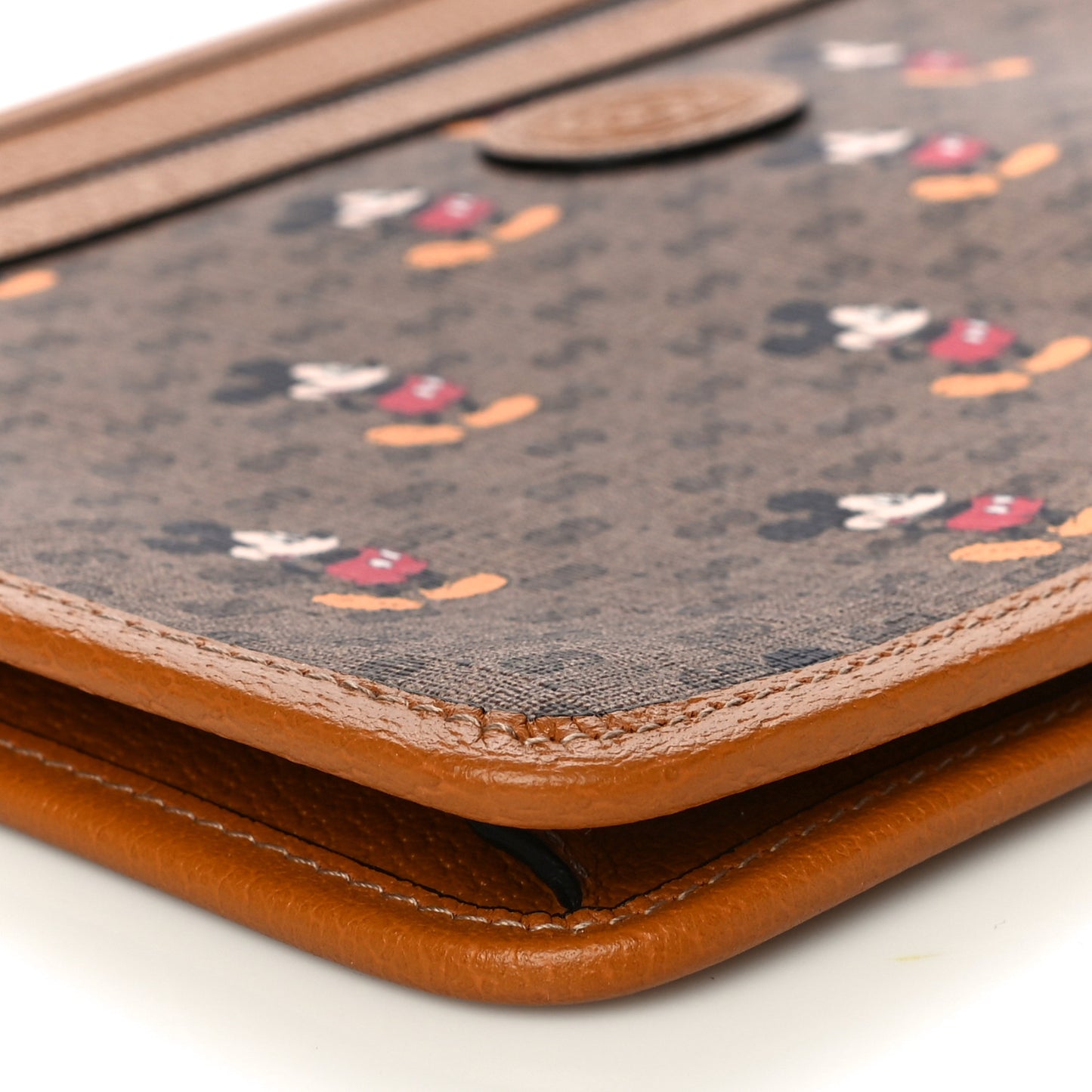 X DISNEY Mini Vintage GG Supreme Monogram Mickey Mouse Documents Holder Beige Vintage Sun Oil