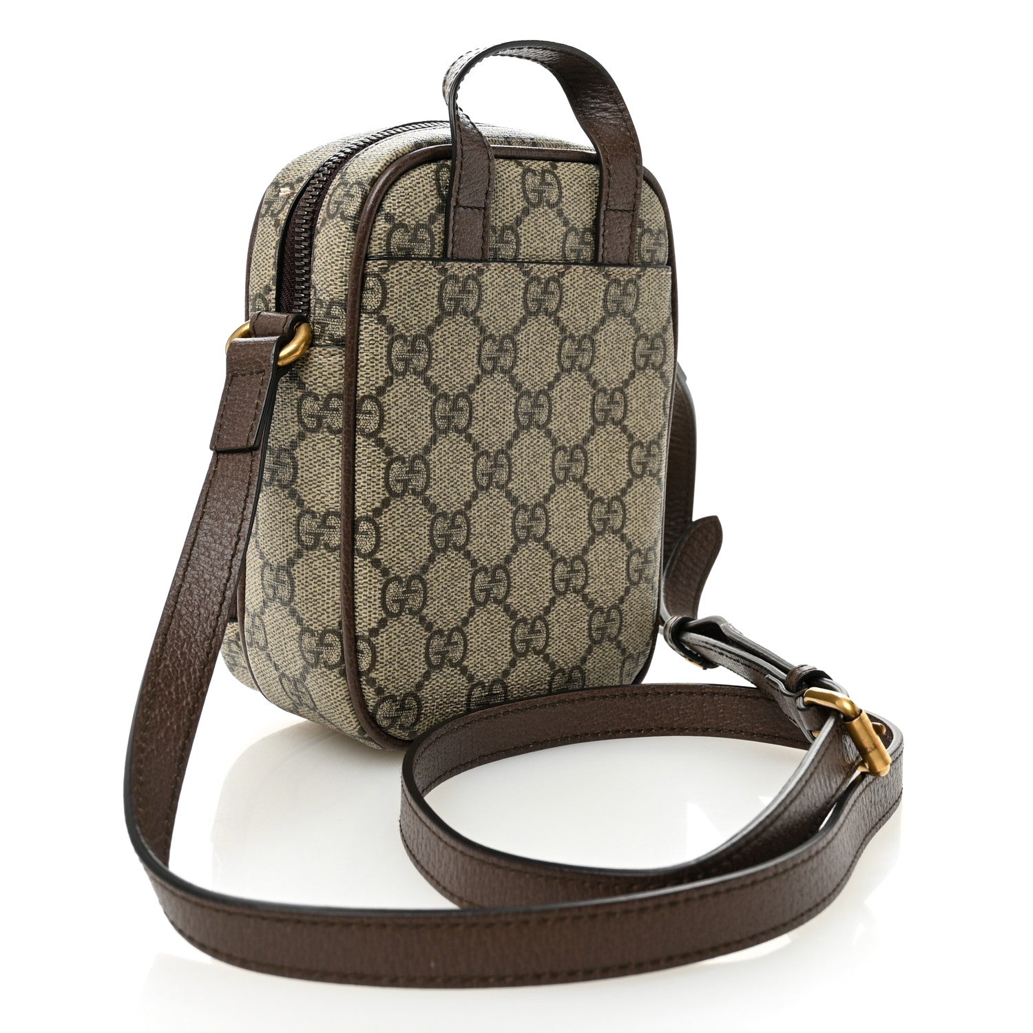 Gucci GG Supreme Monogram Web Mini Ophidia Double Zip Messenger Bag Beige New Acero 3 of 13