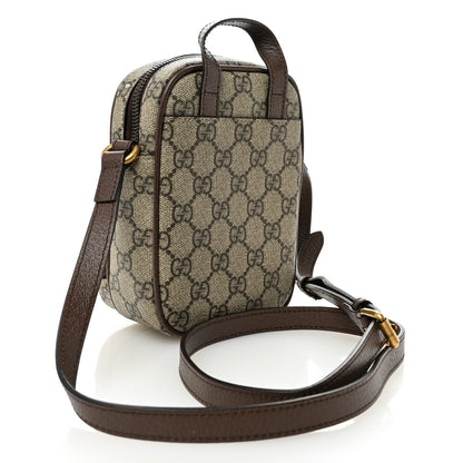 Gucci GG Supreme Monogram Web Mini Ophidia Double Zip Messenger Bag Beige New Acero 3 of 13