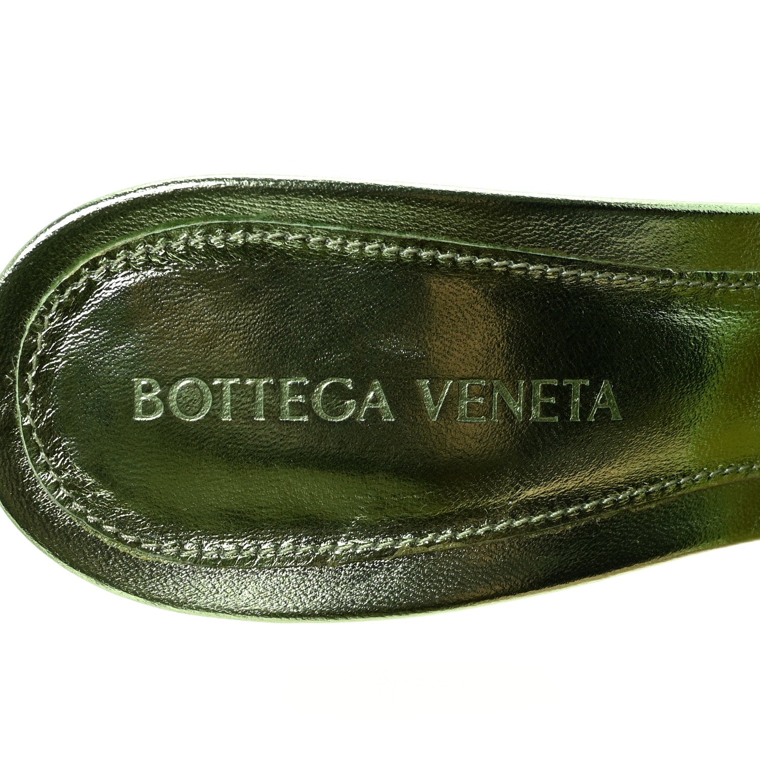 Bottega Veneta Metallic Nappa Reflection Matelasse Padded Mule Sandals 37 Pistachio 8 of 9