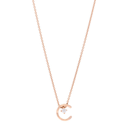 Chanel 18K Beige Gold Diamond Coco Crush C Necklace 1 of 6