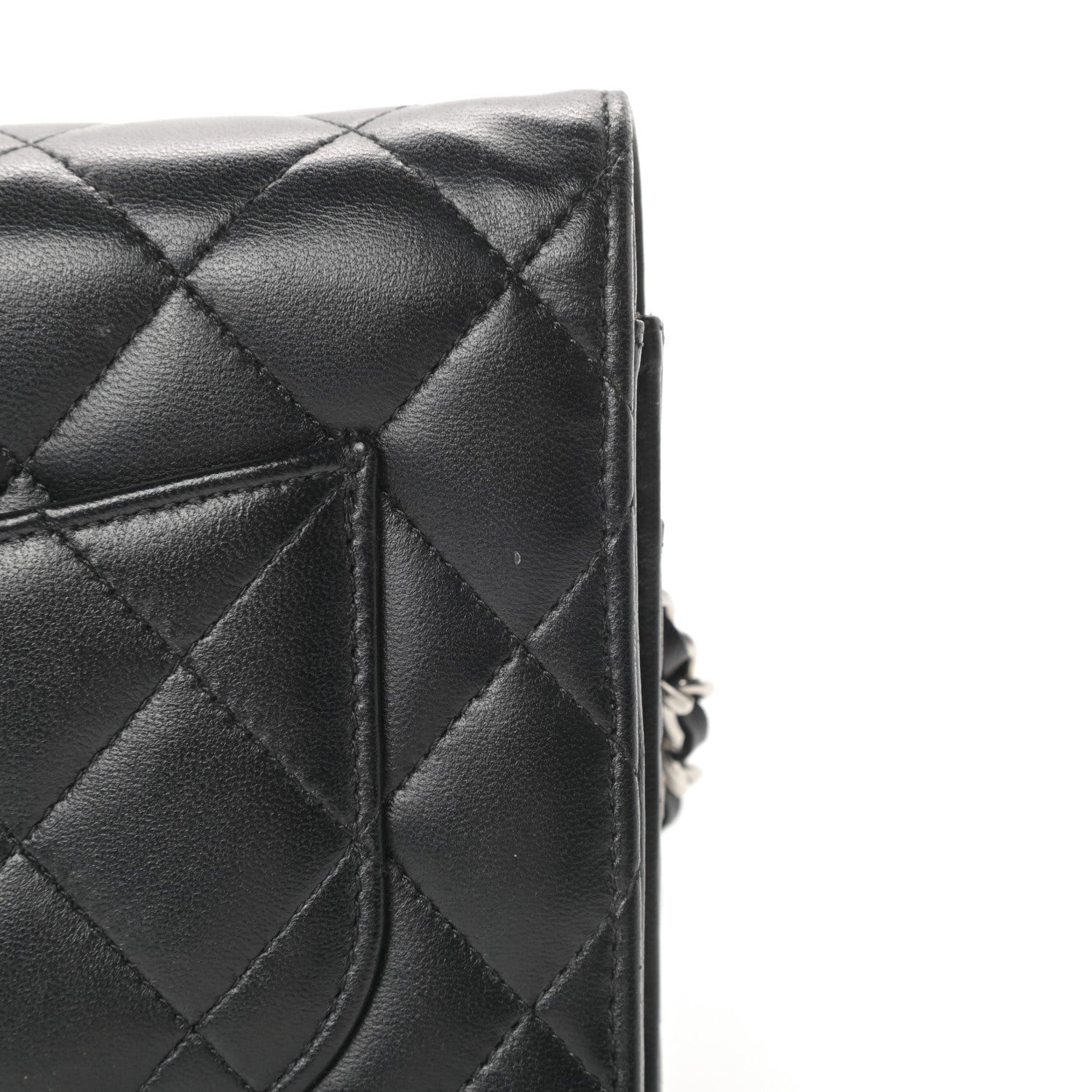 Chanel Lambskin Quilted Wallet On Chain WOC Black 16 of 17
