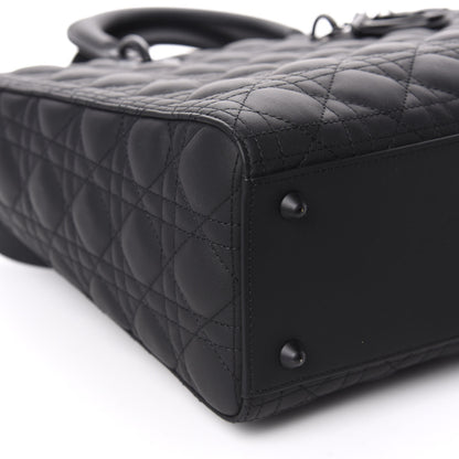 Christian Dior Ultra Matte Calfskin Cannage Large Lady Dior Black 6 of 10