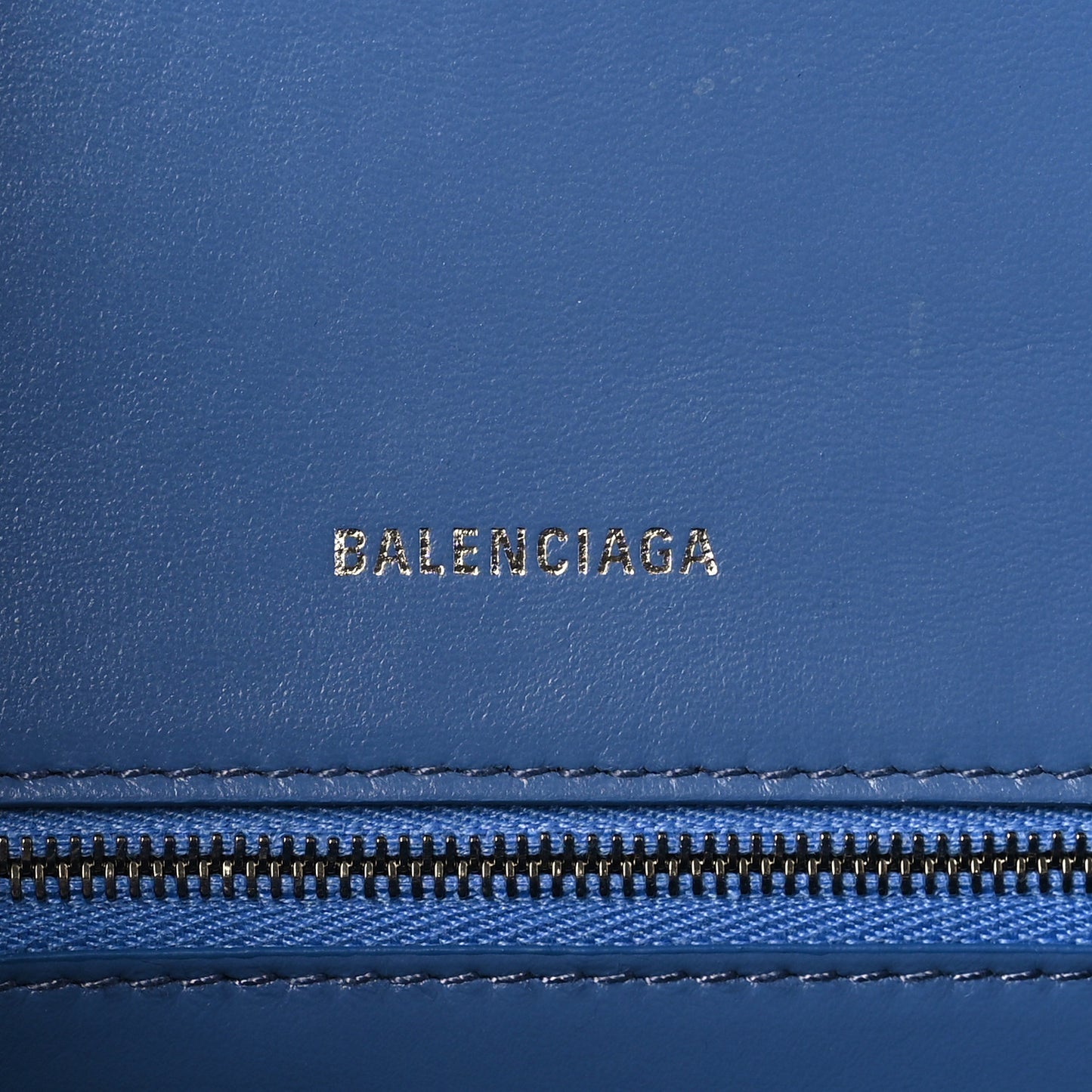 Denim BB Monogram Small Hourglass Top Handle Bag Blue