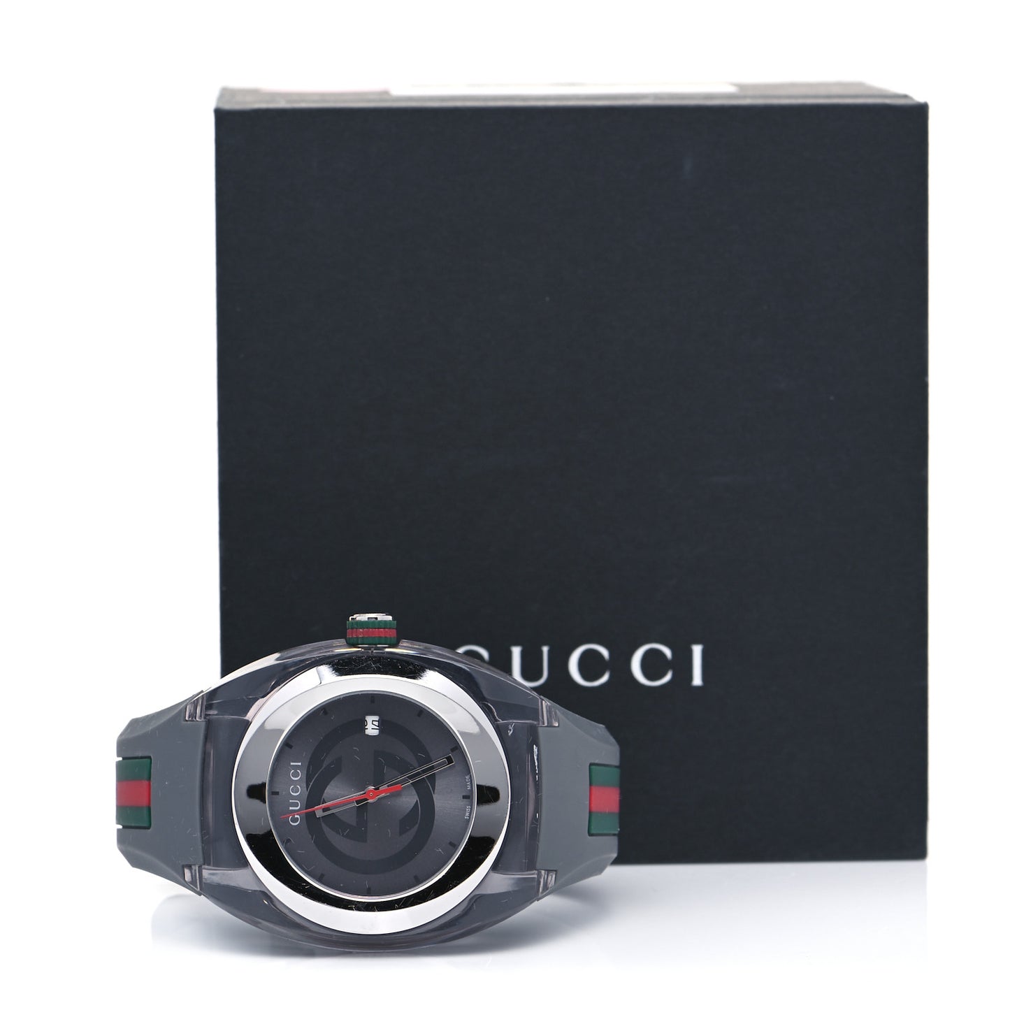 Stainless Steel Rubber 46mm Sync Web Quartz Watch Grey