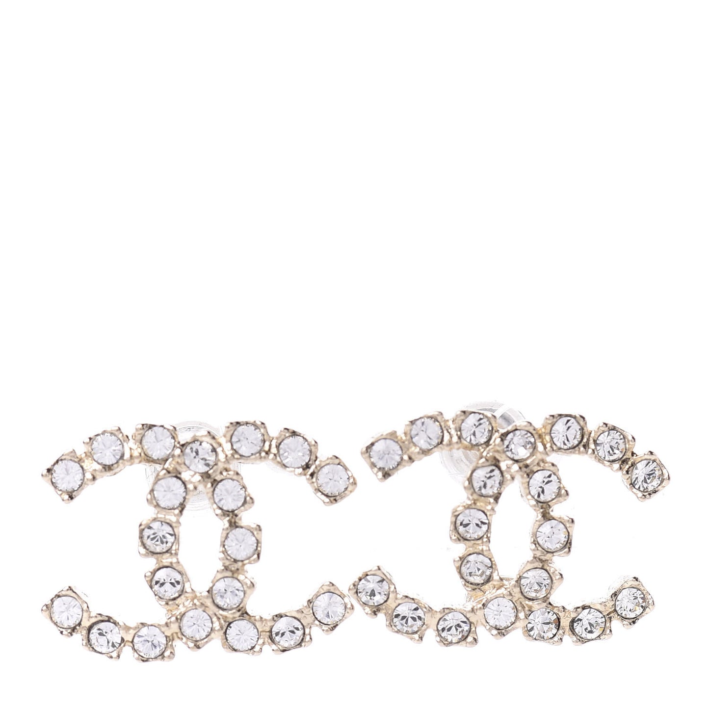 Crystal Coco's Pearls CC Earrings Light Gold