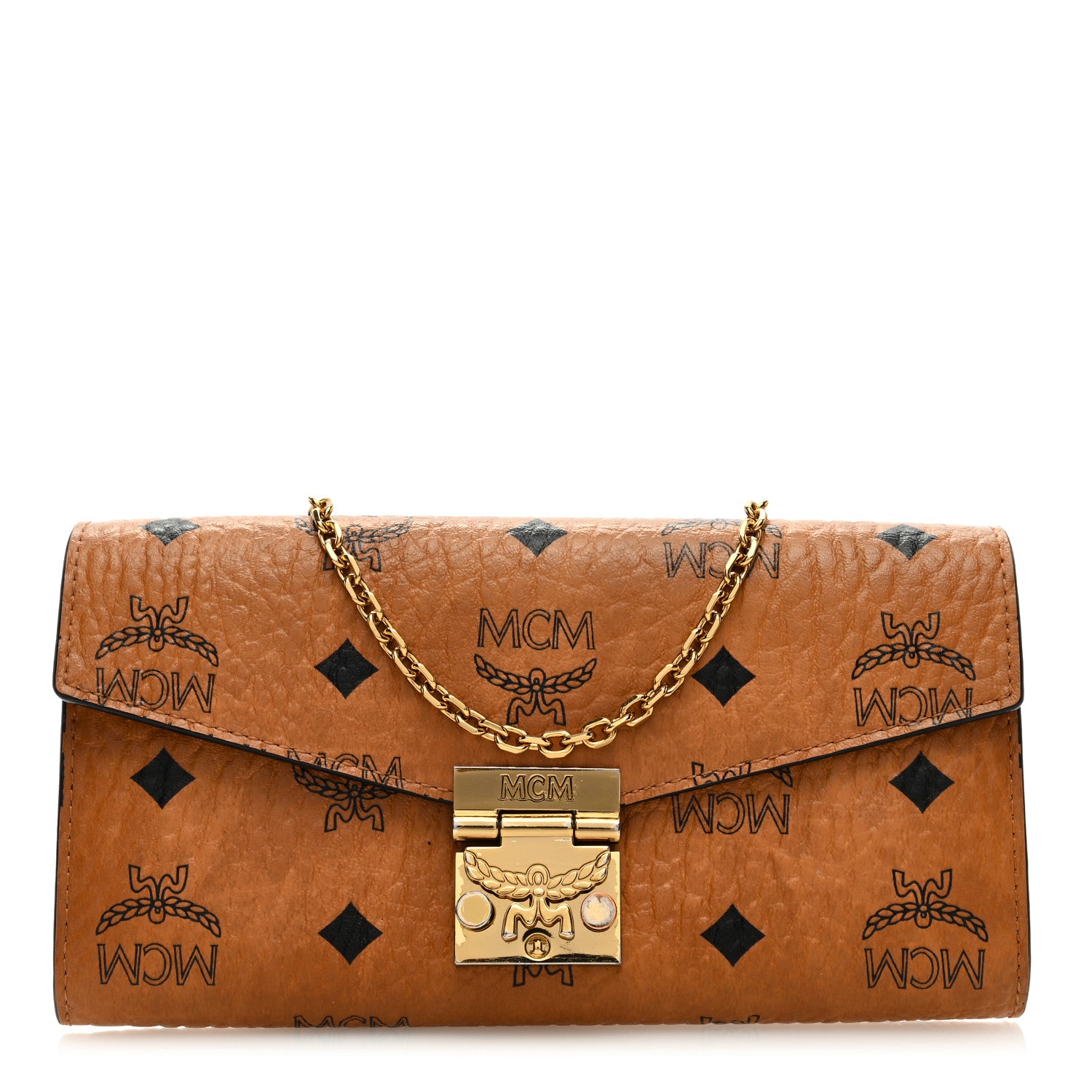 MCM Visetos Large Patricia Wallet On Chain Cognac 1 of 10