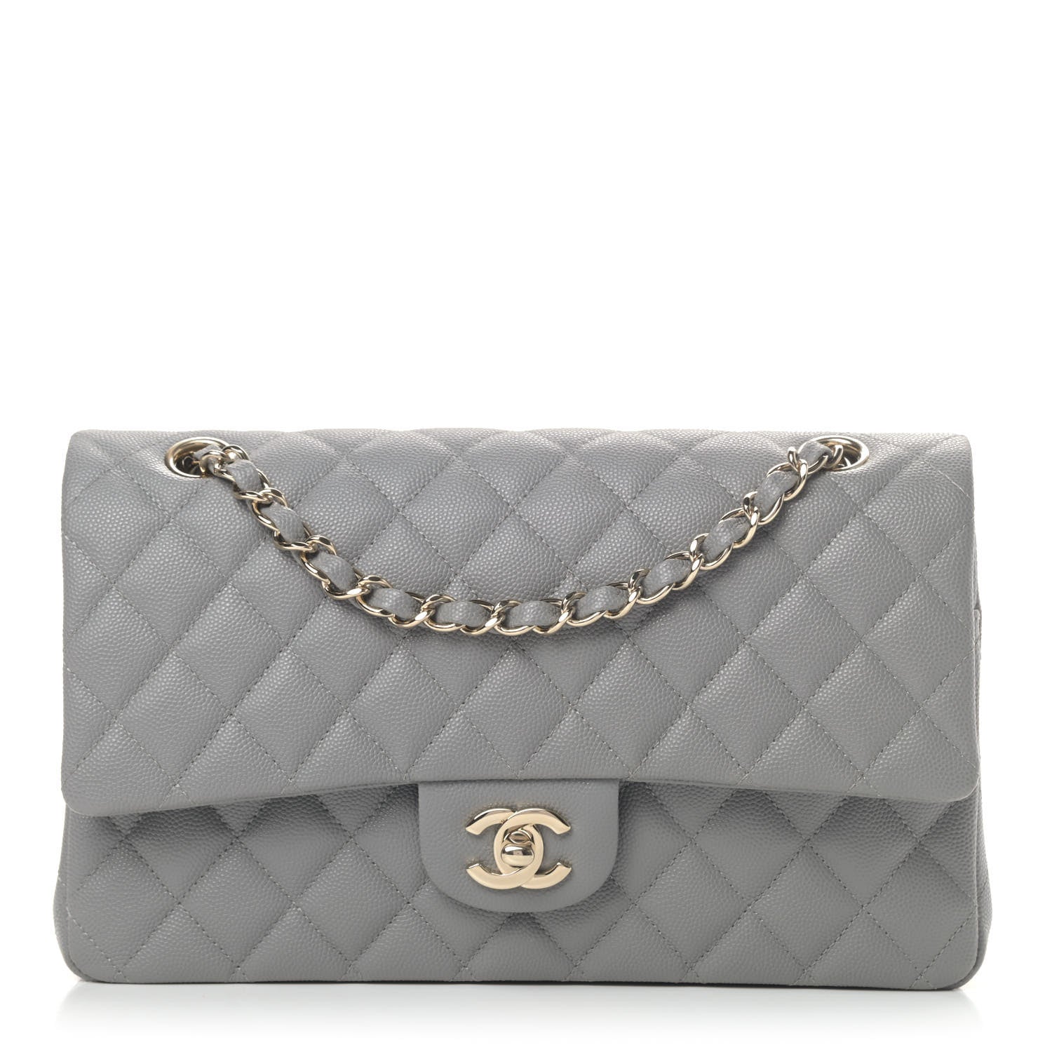 Chanel Caviar Quilted Medium Double Flap Grey 1 of 4