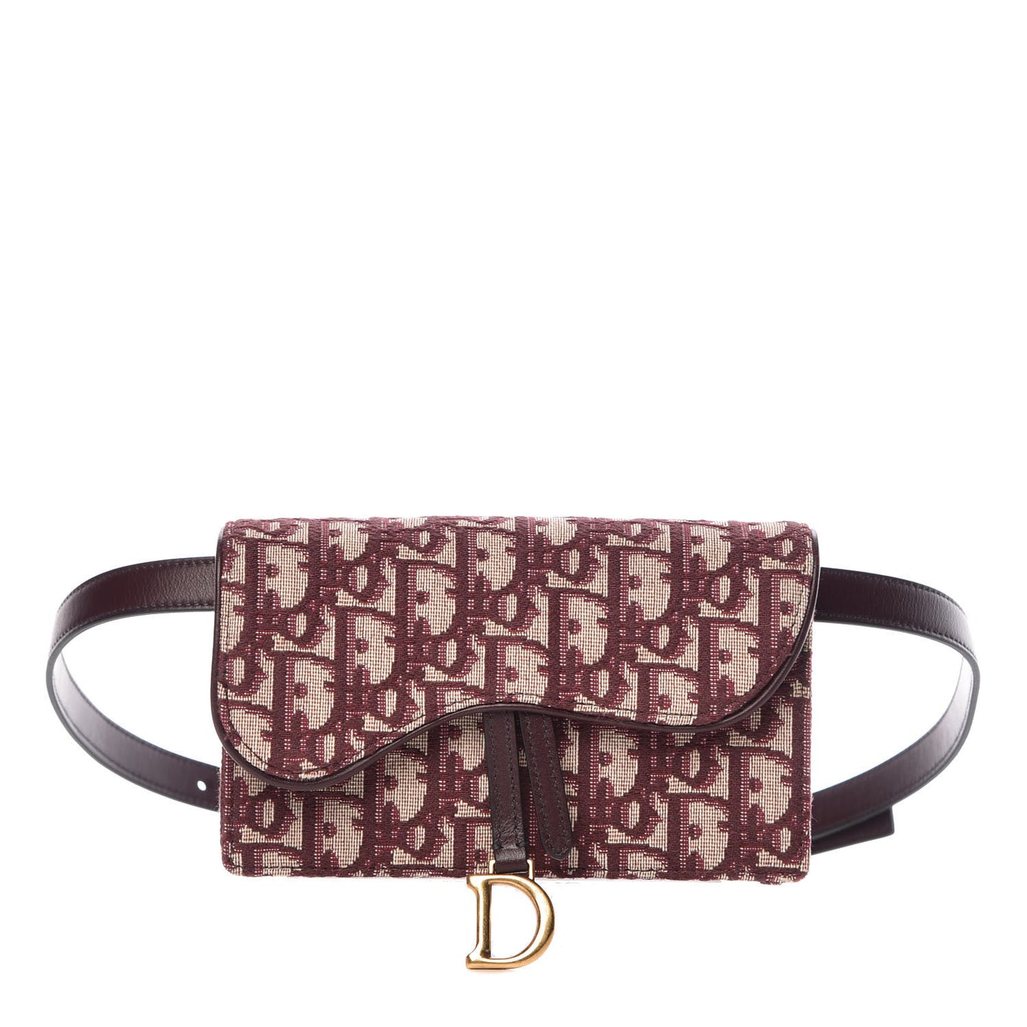 Oblique Saddle Belt Bag Bordeaux