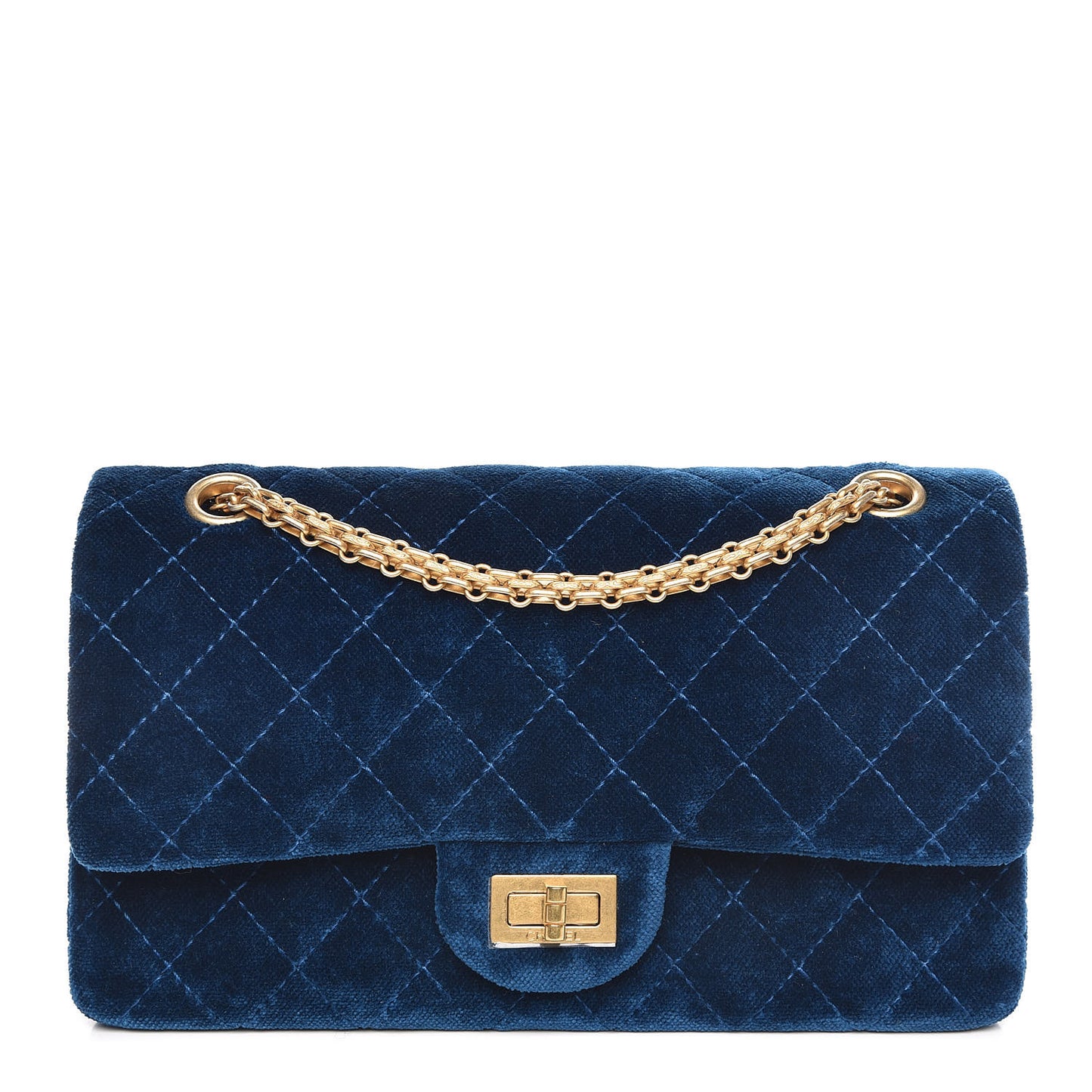 Velvet Quilted 2.55 Reissue 225 Flap Blue