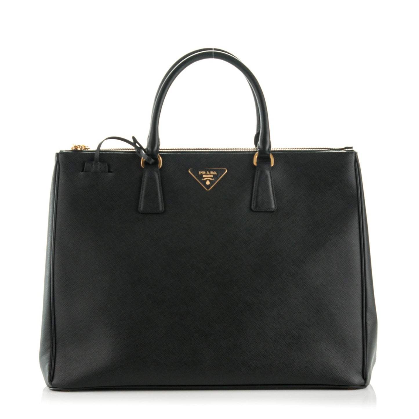 Saffiano Lux Extra Large Galleria Double Zip Tote Black