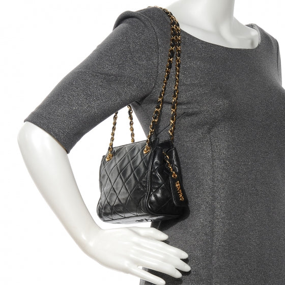 Chanel Lambskin Quilted Small Shoulder Bag Black 2 of 7