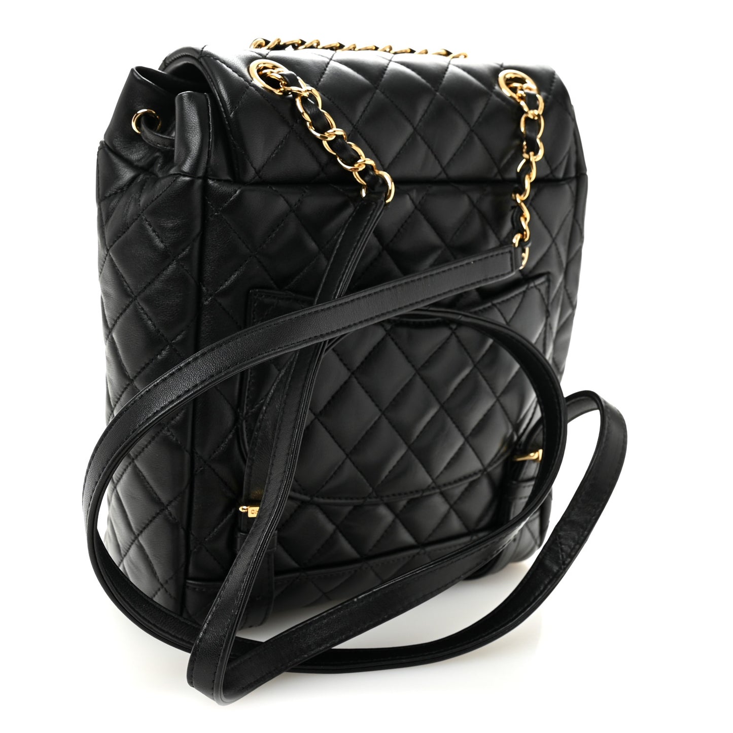 Lambskin Quilted Small Urban Spirit Backpack Black