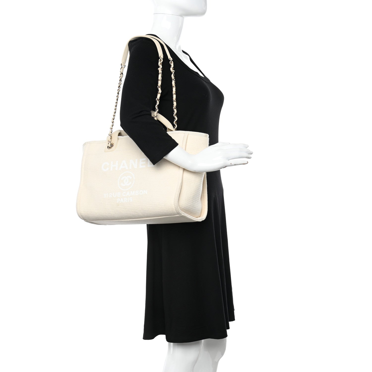 Chanel Mixed Fibers Small Deauville Tote White 2 of 10