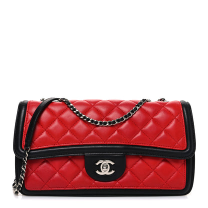 Chanel Lambskin Quilted Tri-Color Flap Red White Black 1 of 10