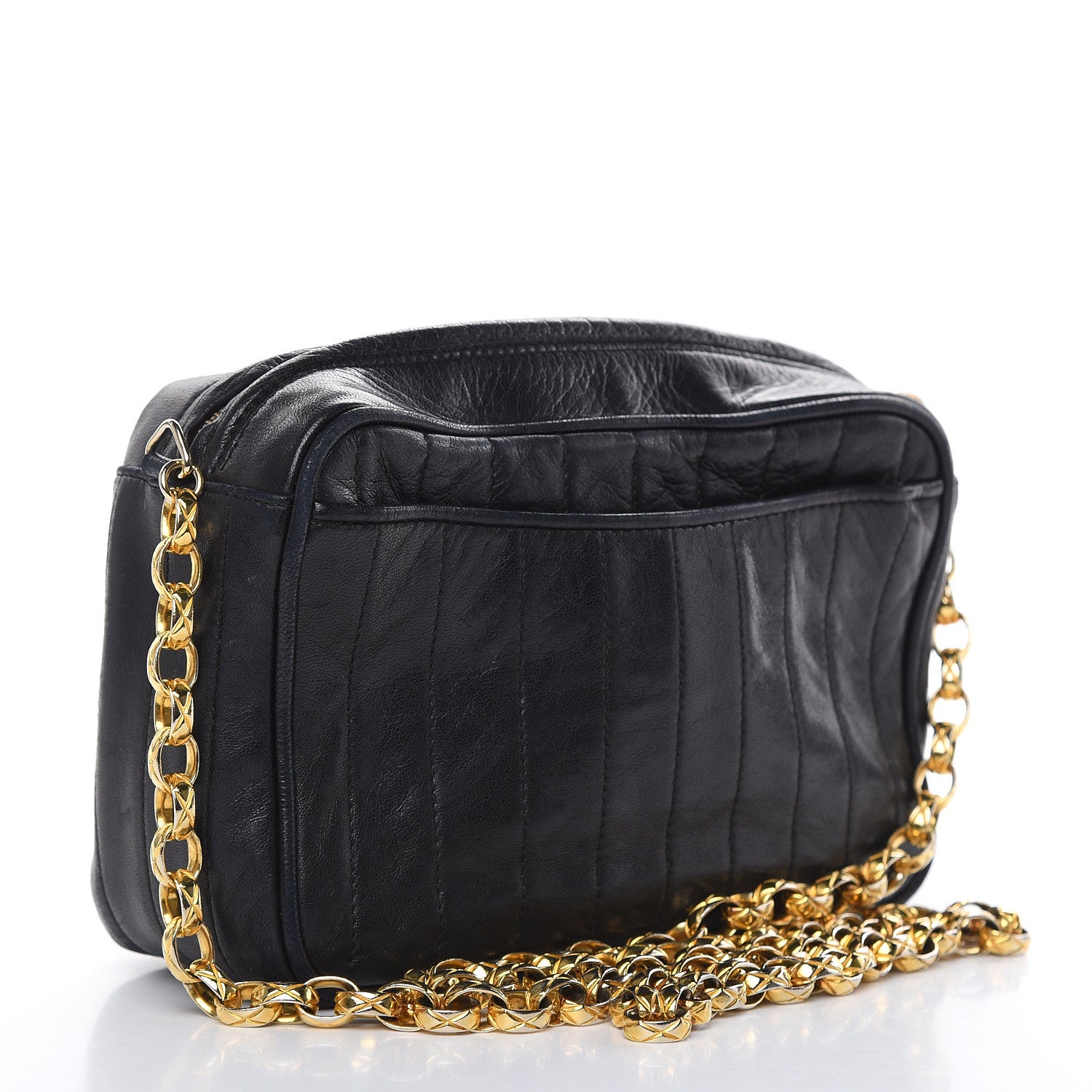 Chanel Lambskin Vertical Quilted Tassel Camera Case Black 3 of 18