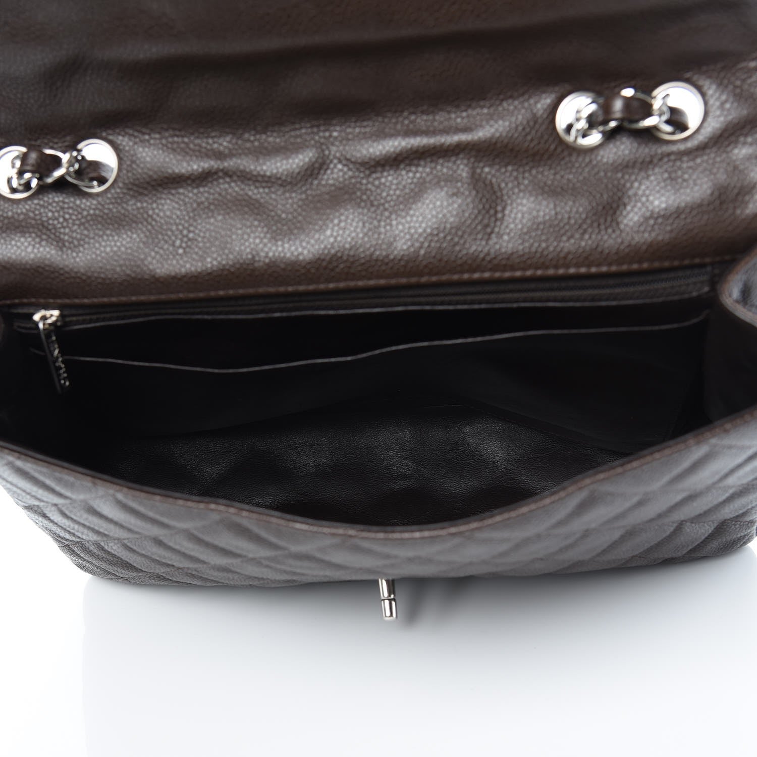 Chanel Caviar Quilted Jumbo Single Flap Dark Brown 5 of 13