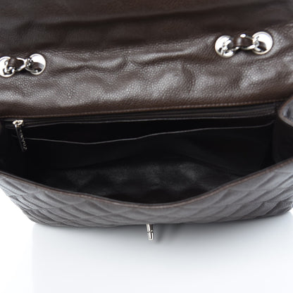 Chanel Caviar Quilted Jumbo Single Flap Dark Brown 5 of 13