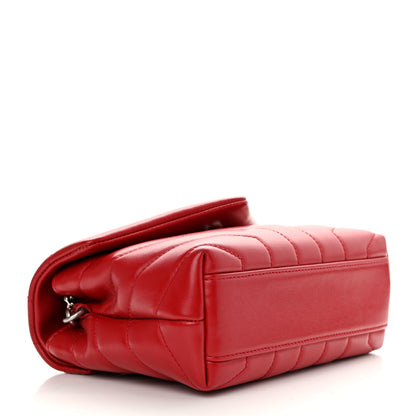 Saint Laurent Calfskin Y Quilted Monogram Toy Loulou Crossbody Bag Rouge Eros 4 of 12