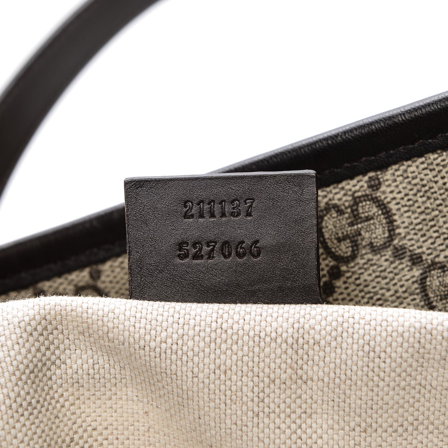 GG Supreme Monogram Medium Zippered Shopping Tote Dark Brown