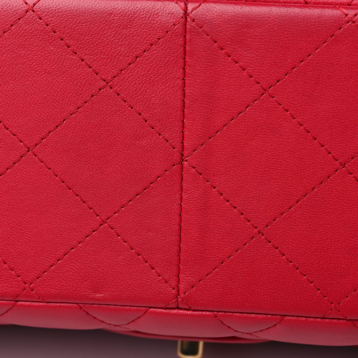 Lambskin Quilted Jumbo Double Flap Dark Pink