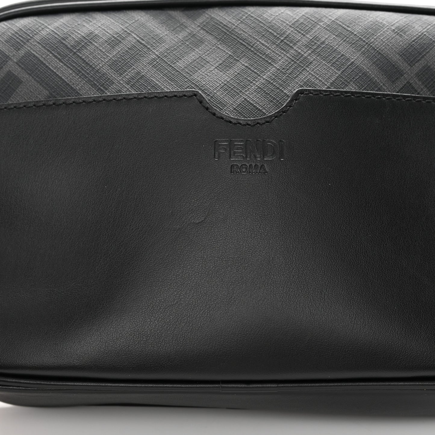 Shiny Glazed Fabric Vitello Cover FF 1974 Logo Medium Camera Case Black