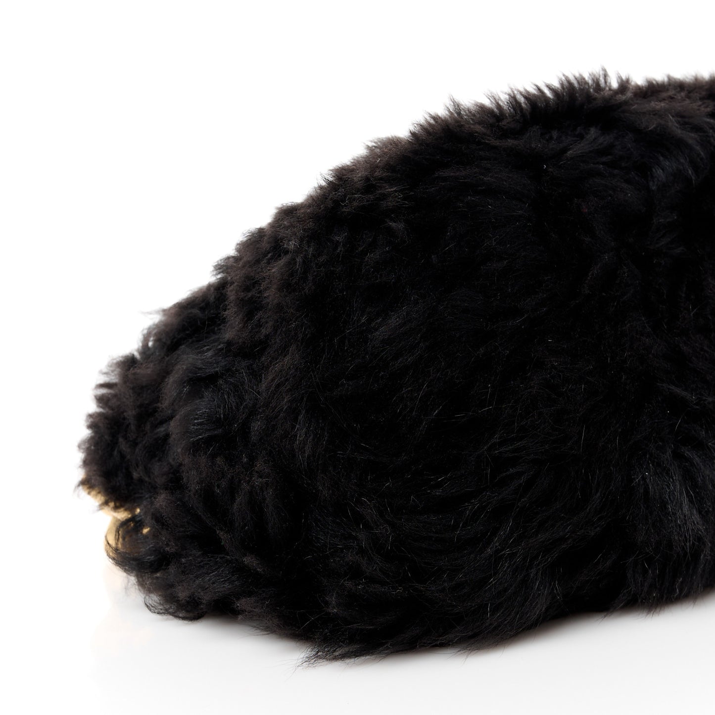 Shearling Lambskin The Pouch Chain Black