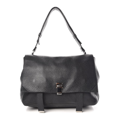 Proenza Schouler Pebbled Calfskin PS Courier Shoulder Bag Black 1 of 10