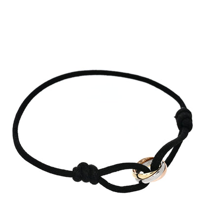 Cartier 18K Pink Yellow White Gold Trinity Adjustable Cord Bracelet Black 1 of 6