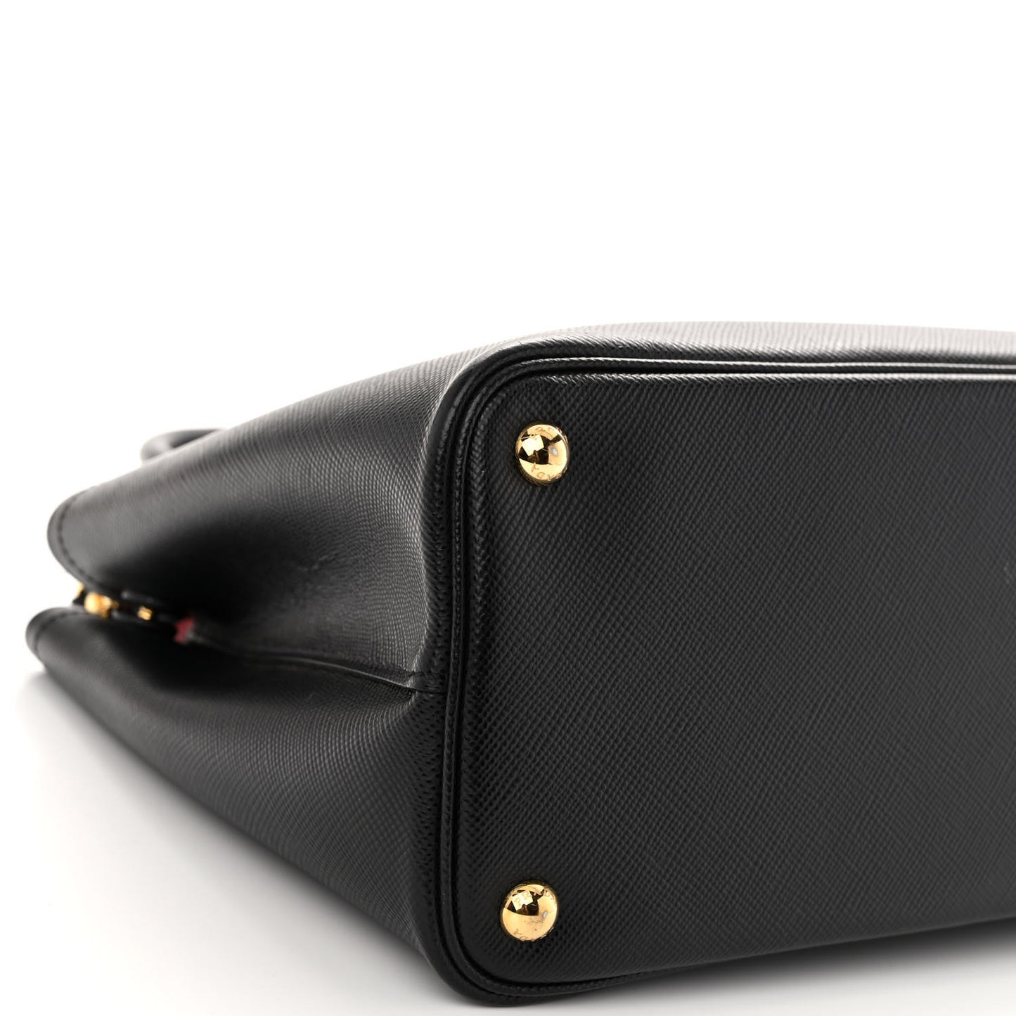 Saffiano Cuir Small Double Bag Black Fuoco