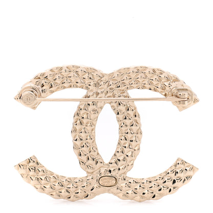 Chanel Metal Crystal Baguette CC Brooch Gold 3 of 5