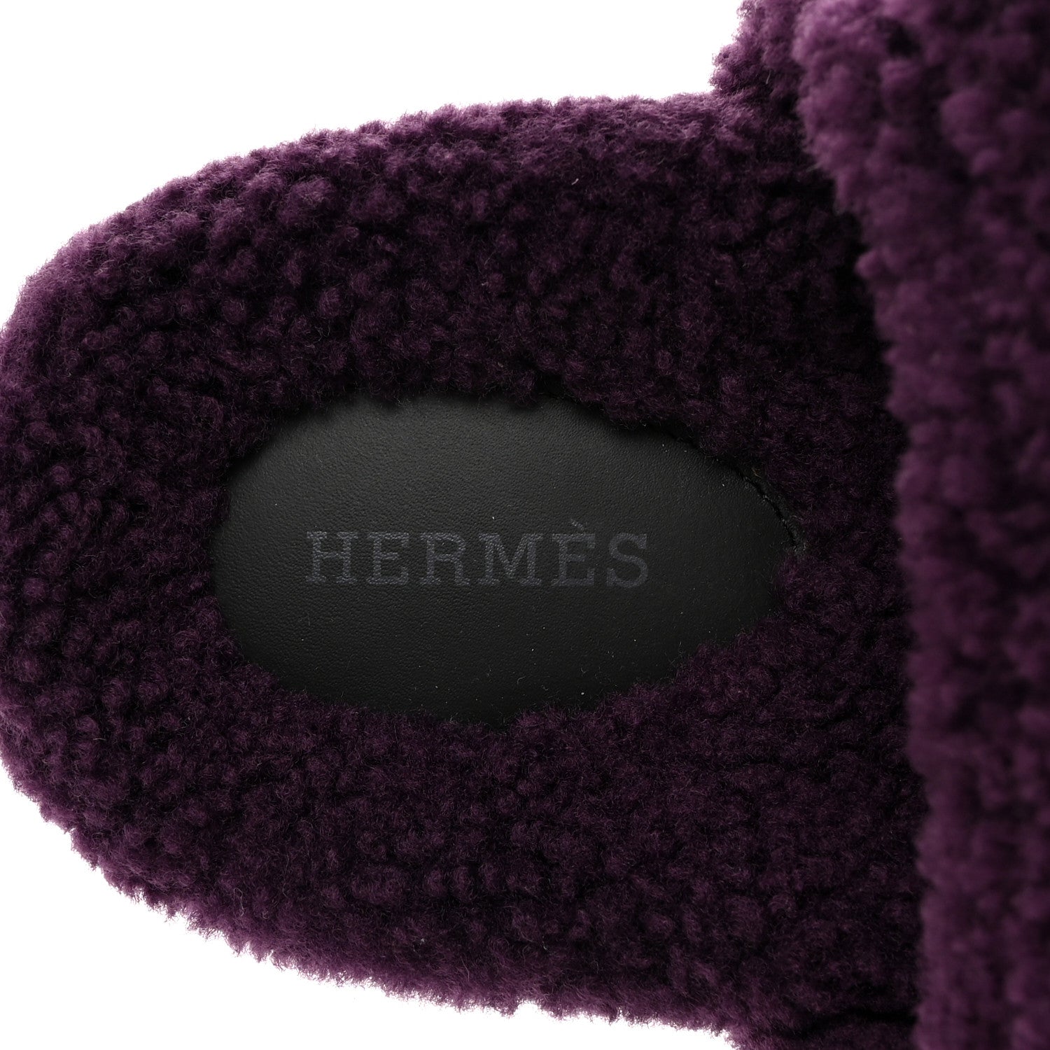 Hermes Woolskin Womens Chypre Sandals 38 Violet Fonce 6 of 9
